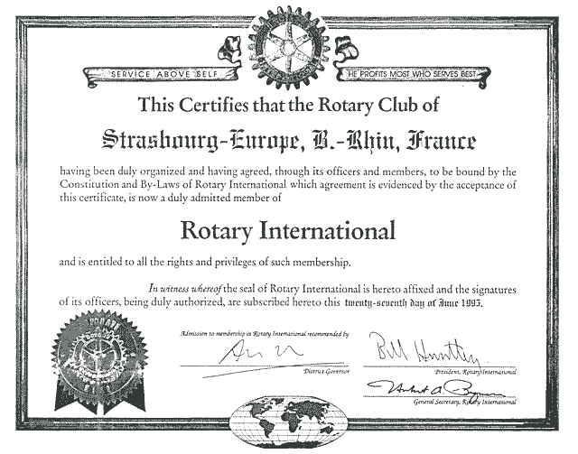 Certificat Rotary